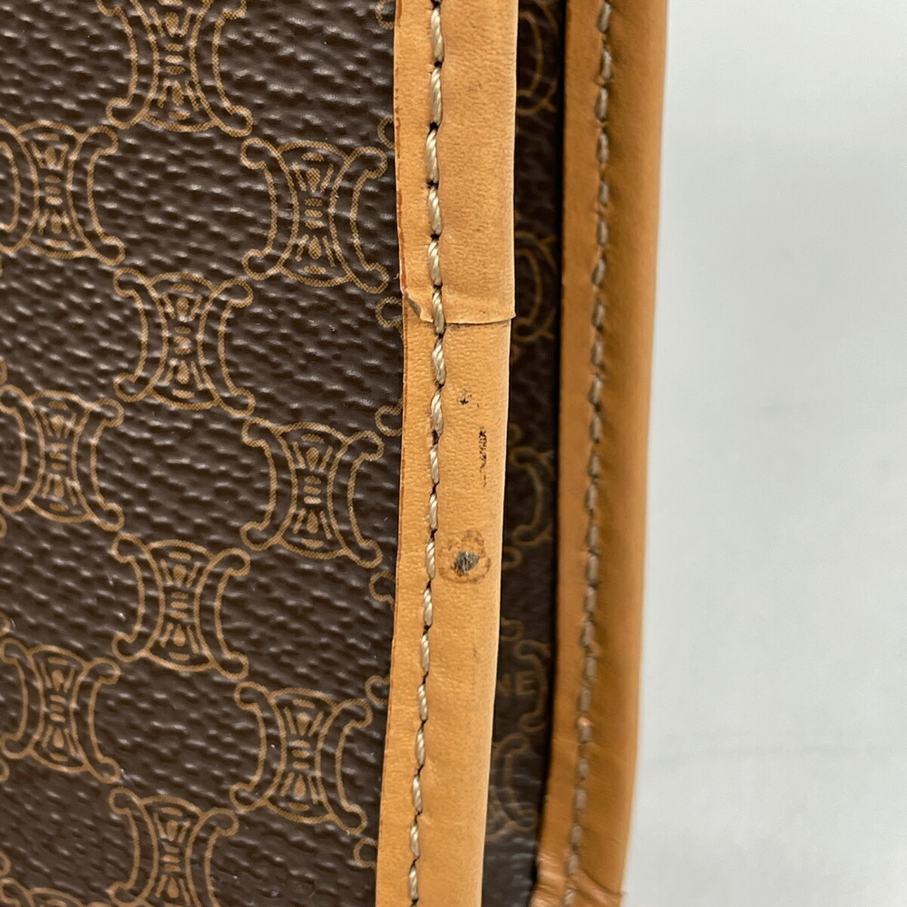 Celine Macadam Pattern Canvas Clutch Pouch Brown - image 3